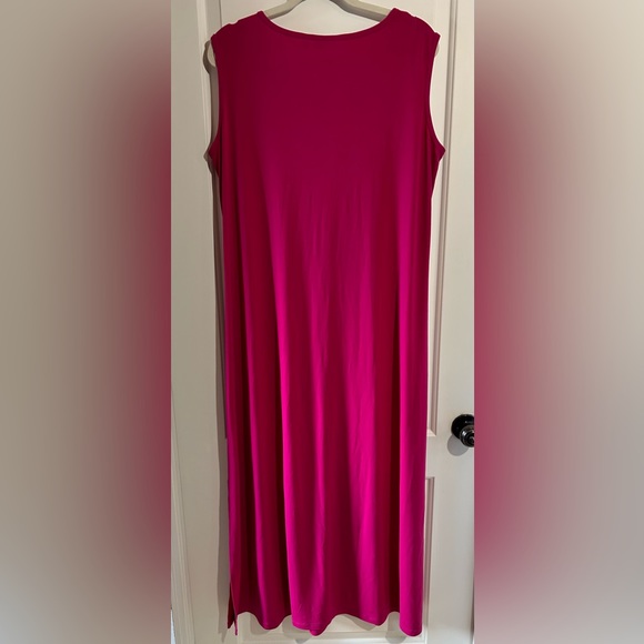 Susan Graver Sleeveless Pink Maxi Dress with Crochet Bodice Detail - Picture 2 of 8